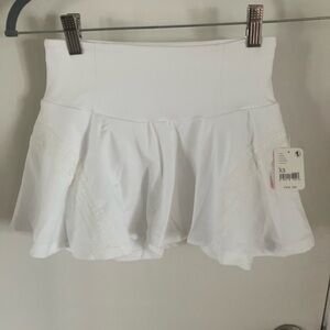 White Skorts with Comfortable Waistband and Flared Design
